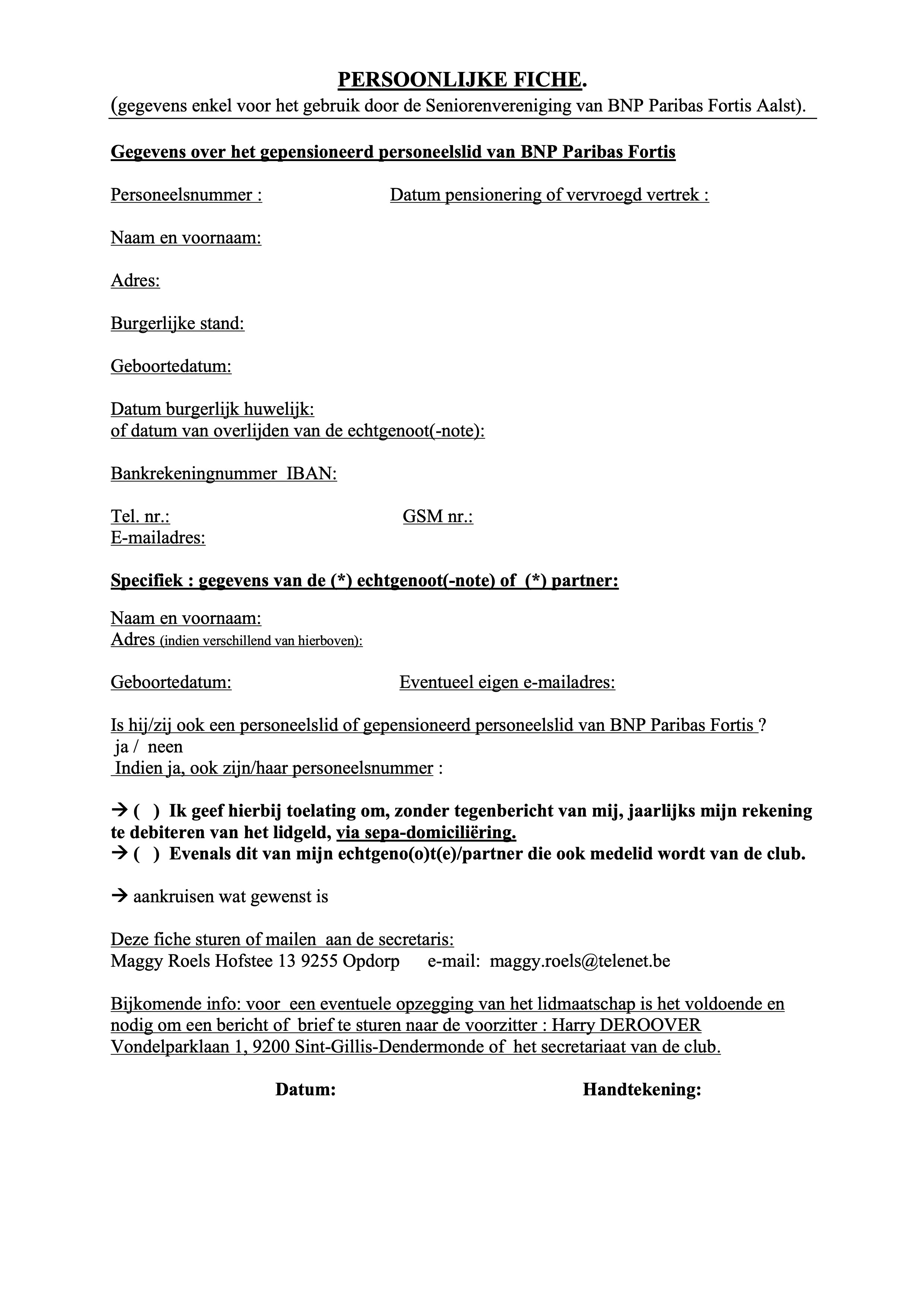 Persoonlijke fiche